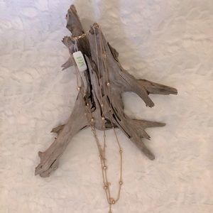 TRIFARI & 1928 Pearlessence Gold Tone Lavelier Necklace NWT